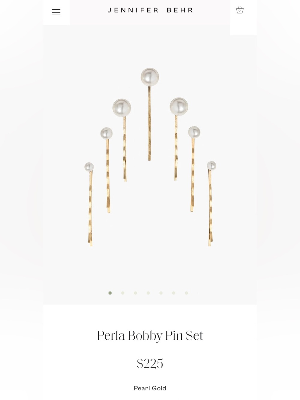 Jennifer Behr Pearl and Gold Bobby Pin Set